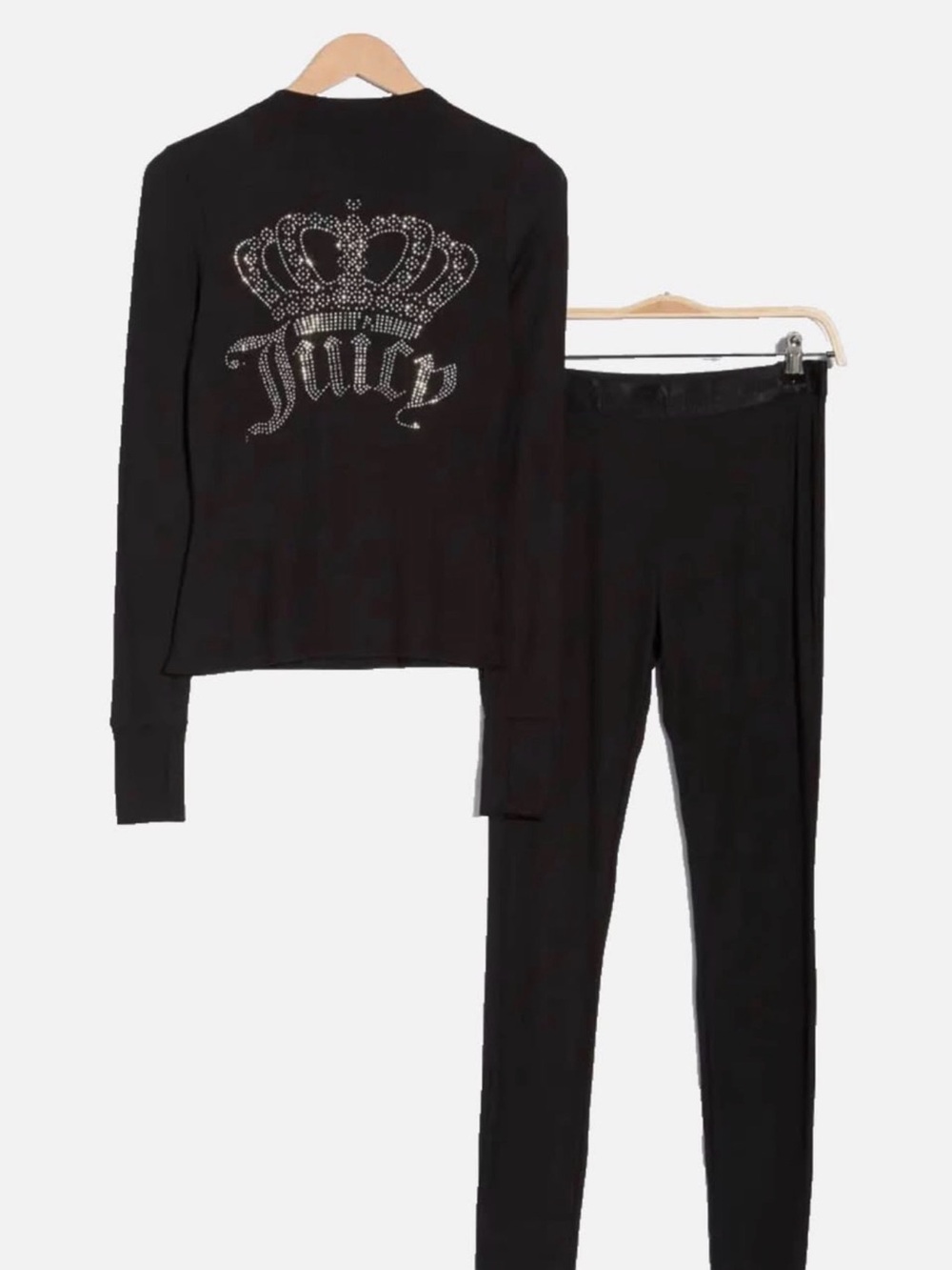 Juicy Couture Black Rhinestone Crown Pajama Set